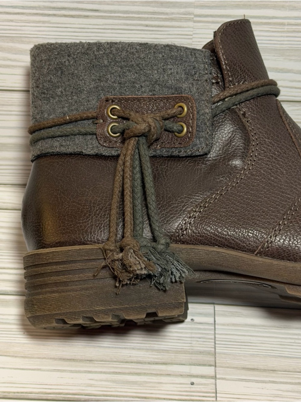 Earth Origins Priya Ankle Boots Womens 9M Brown Leather Comfort Side Zip - Picture 6 of 11